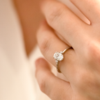 1.33 CT Oval Cut Moissanite Diamond Three Stone Engagement Ring