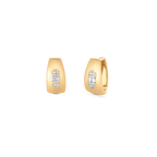 0.17 TCW Round & Baguette Moissanite Diamond Huggie Earrings