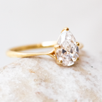 1.93 CT Pear Cut Moissanite Solitaire Engagement Ring