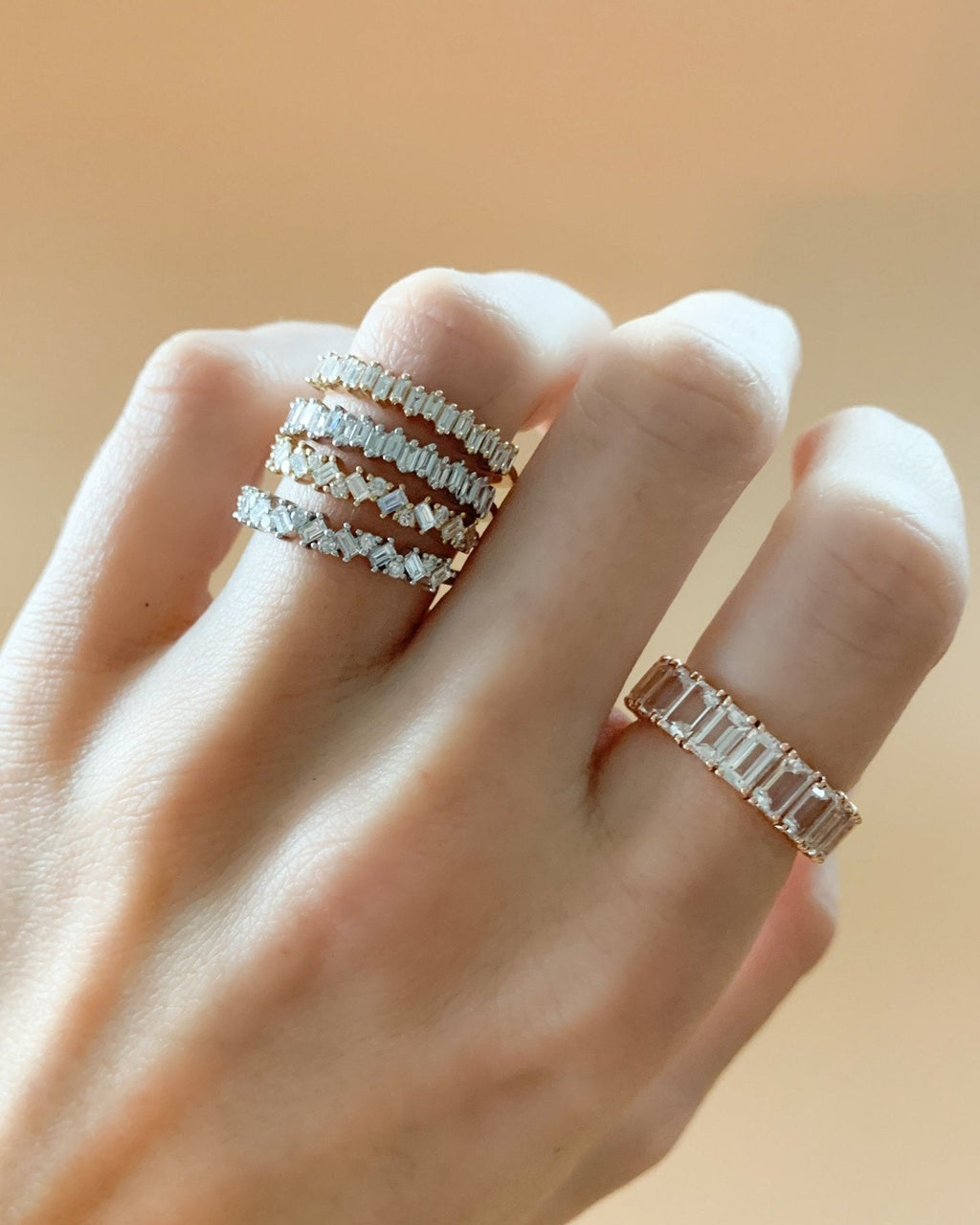 Baby Baguette Diamond Wedding Band