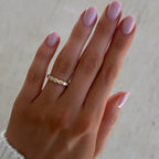 Baby Bezel Set Eternity Band With East West Natural Radiant Cuts
