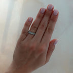 Baby Bezel Set Eternity Band with Pear and Tapered Baguette Diamonds