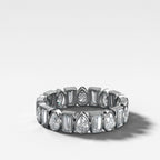 Baby Bezel Set Eternity Band with Pear and Tapered Baguette Diamonds