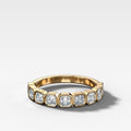 Baby Bezel Set Halfway Wedding Band With Asscher Cuts