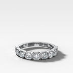 Baby Bezel Set Halfway Wedding Band With Asscher Cuts