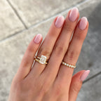 Baby Bezel Set Halfway Wedding Band with Round Cuts