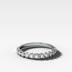 Baby Bezel Set Halfway Wedding Band with Round Cuts