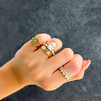 Baby Bezel Set Wedding Band With East West Natural Oval Cuts