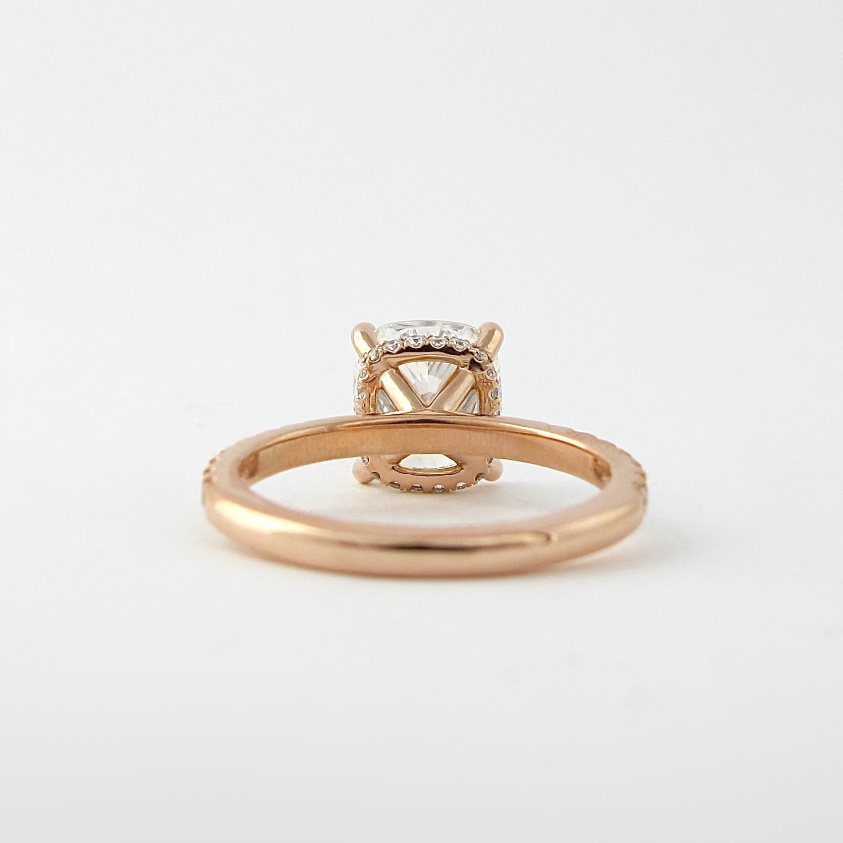 1.50 CT Cushion Cut Pave Moissanite Engagement Ring