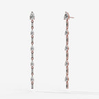 Baguette Deco Drop Earrings with Pear Cuts