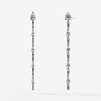 Baguette Deco Drop Earrings with Pear Cuts