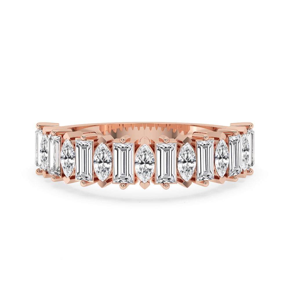 Half Eternity Band With  Marquise And Baguette Diamond Imagen principal del producto
