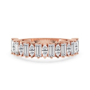 Half Eternity Band With  Marquise And Baguette Diamond