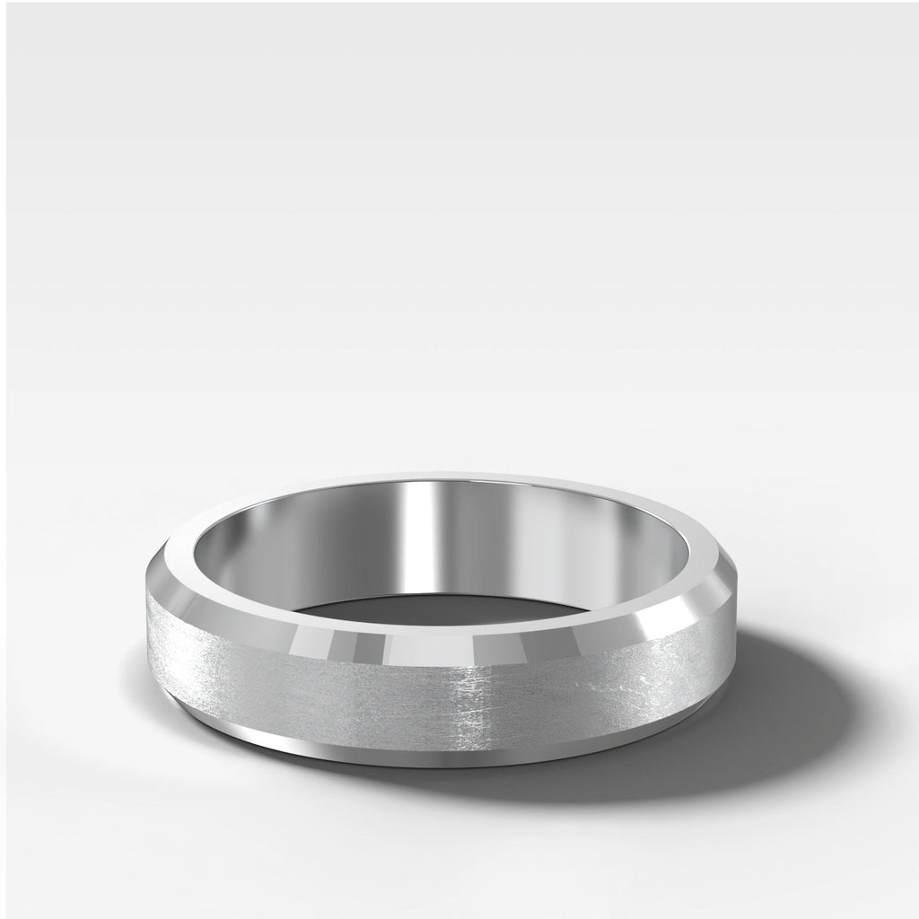 Beveled Edge Matte Wedding Band 5mm