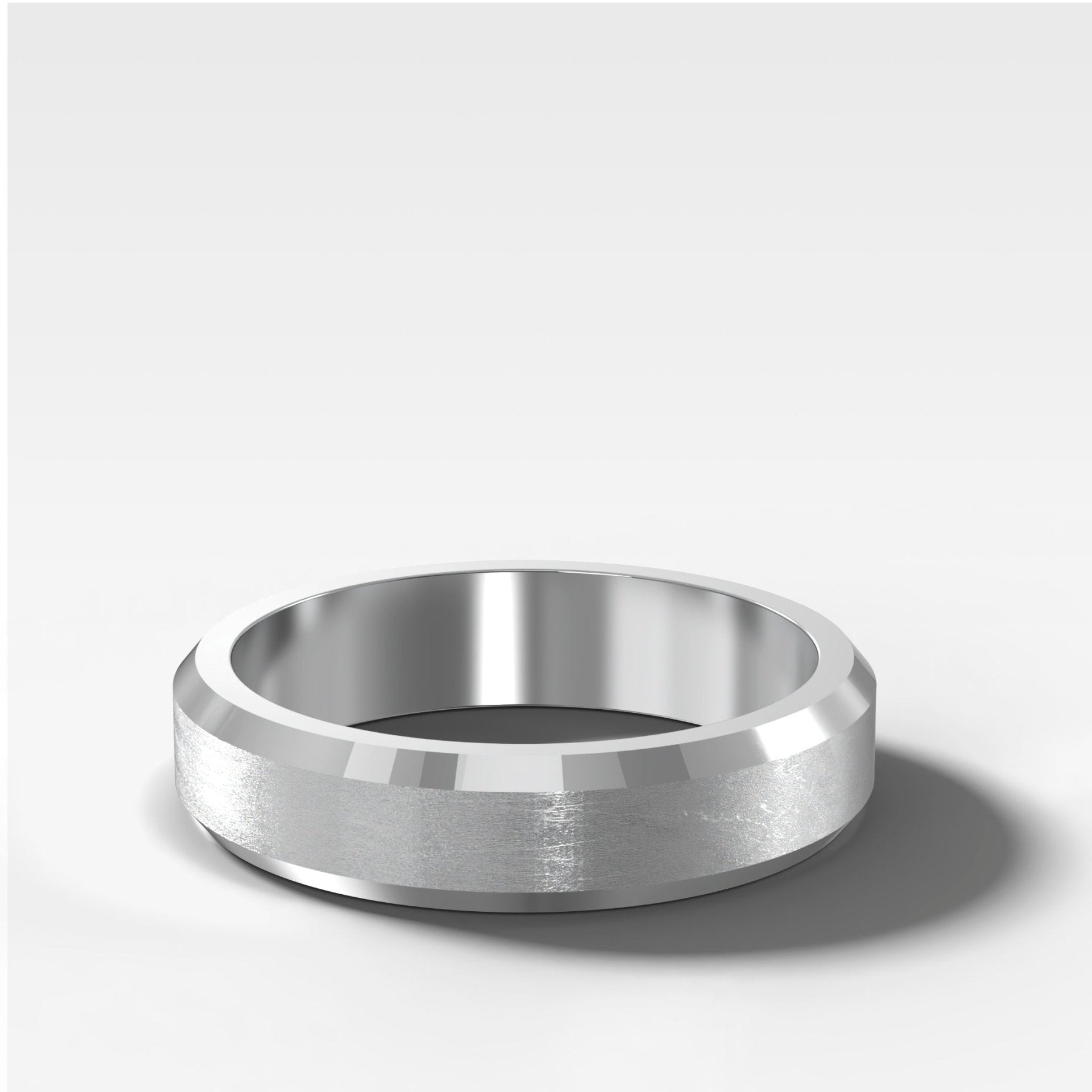Beveled Edge Matte Wedding Band 5mm