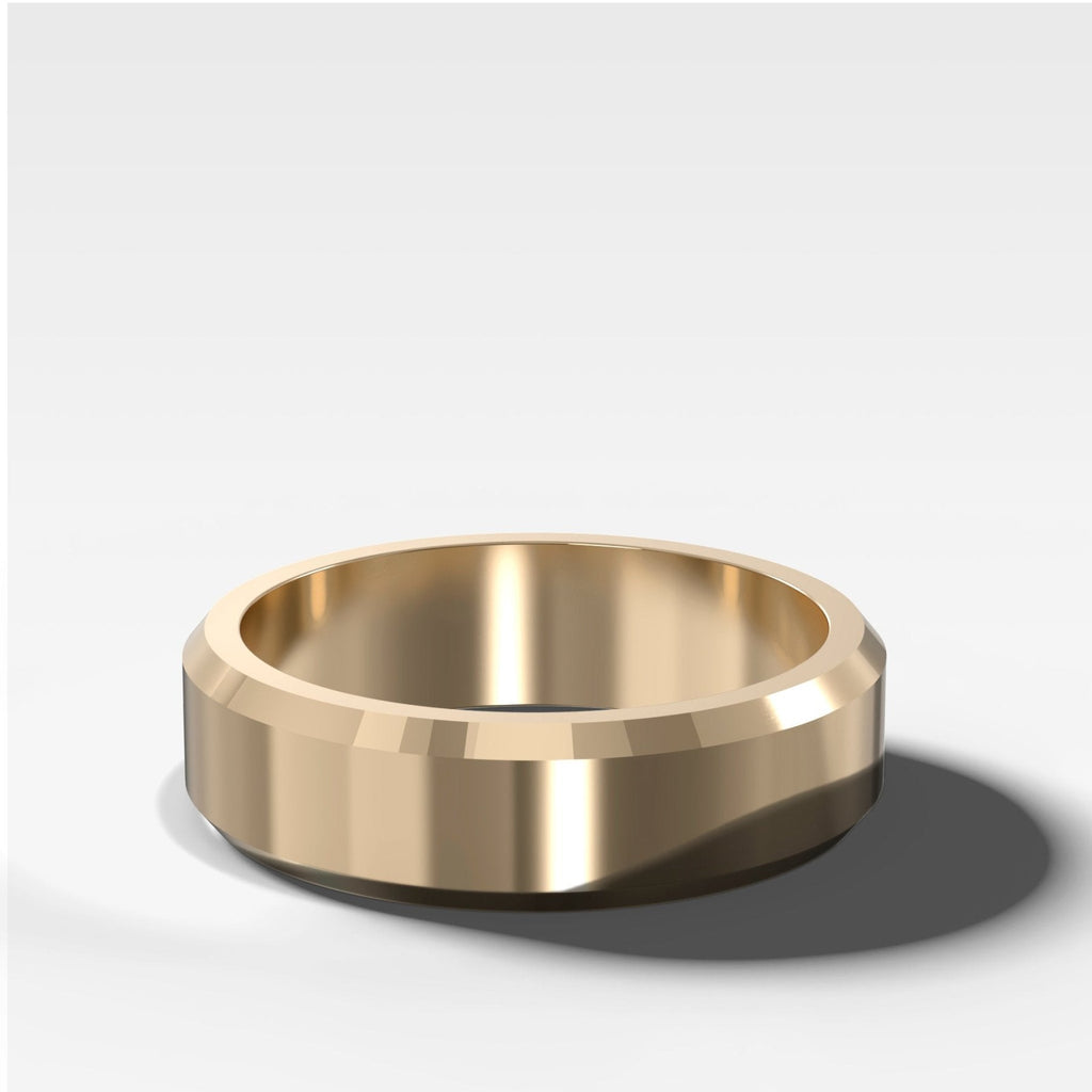 Beveled Edge Wedding Band 6mm