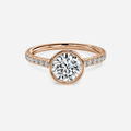 1.0 CT Round Moissanite Bezel Engagement Ring