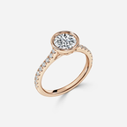 1.0 CT Round Moissanite Bezel Engagement Ring