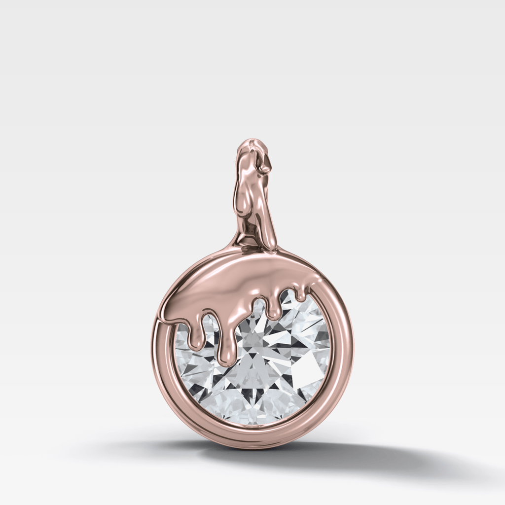 Bezel Drip Round Attachable Diamond Pendant