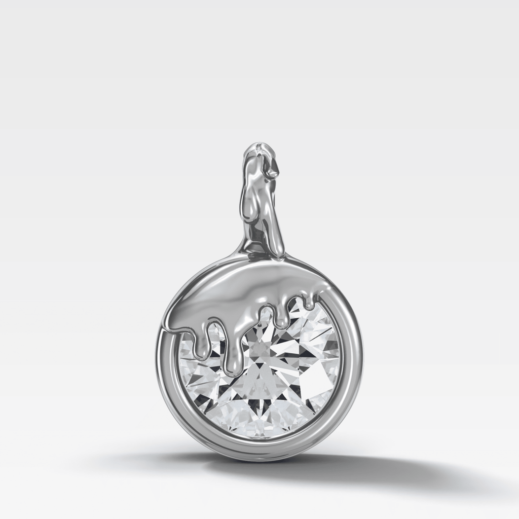 Bezel Drip Round Attachable Diamond Pendant