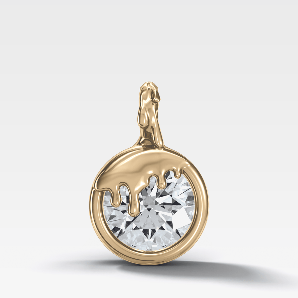 Bezel Drip Round Attachable Diamond Pendant