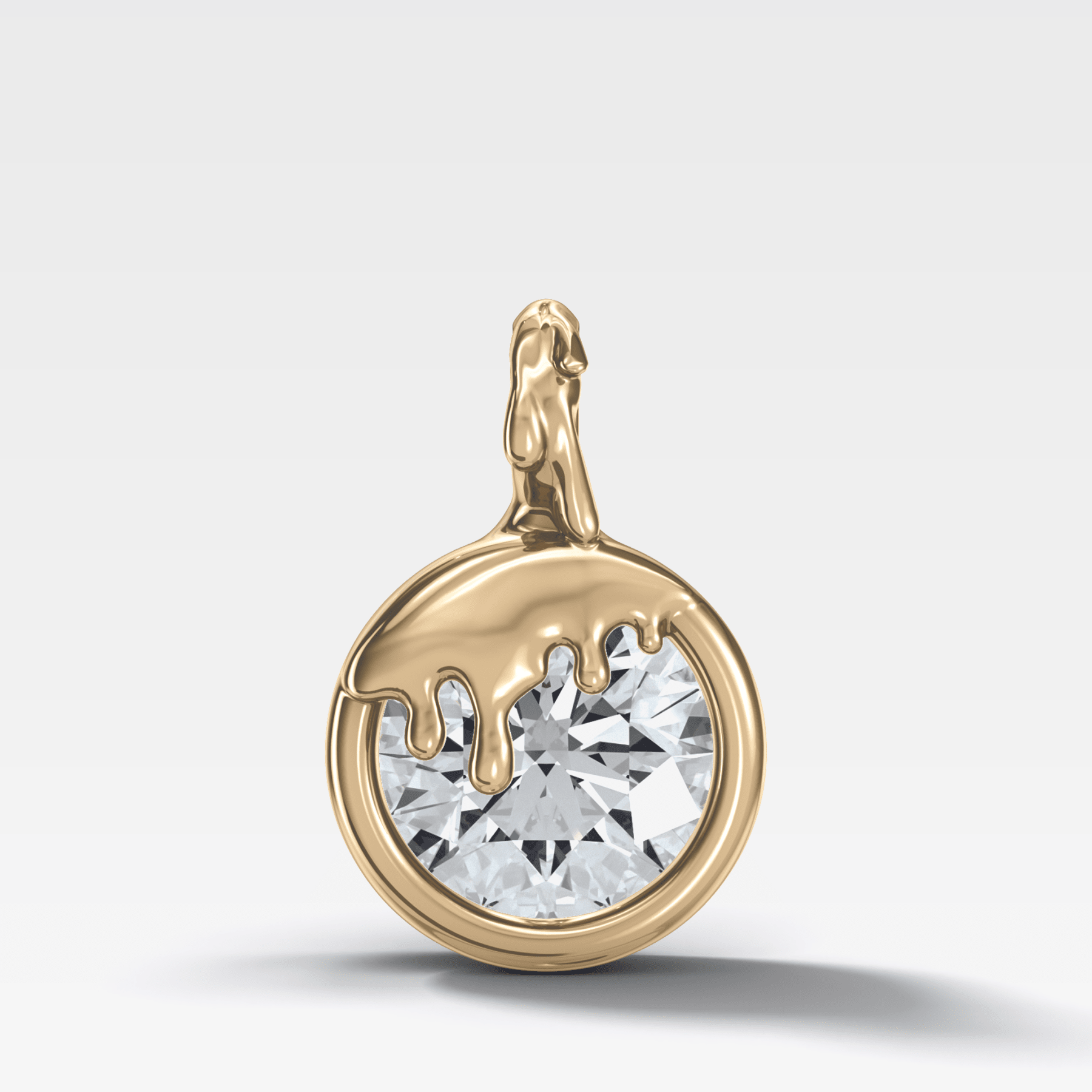 Bezel Drip Round Attachable Diamond Pendant