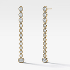 Bezel Oval Diamond Drop Earrings