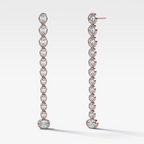 Bezel Oval Diamond Drop Earrings