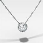 Bezel Pendant Necklace with a Round Cut Diamond