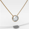 Bezel Pendant Necklace with a Round Cut Diamond