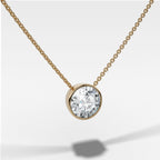 Bezel Pendant Necklace with a Round Cut Diamond