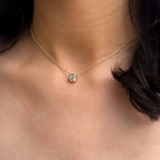 Bezel Pendant Necklace with a Round Cut Diamond
