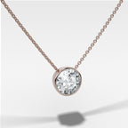 Bezel Pendant Necklace with a Round Cut Diamond