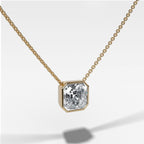 Bezel Pendant Necklace with Asscher Cut Diamond