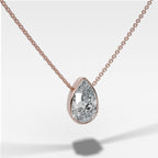 Bezel Pendant Necklace with Pear Cut Diamond