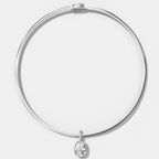 Bezel Set Elongated Cushion Attachable Diamond Pendant with Pavé Knife Edge Bail With Reversible Omega Chain (3mm)