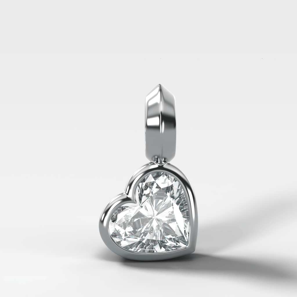 Bezel Set Heart Attachable Diamond Pendant