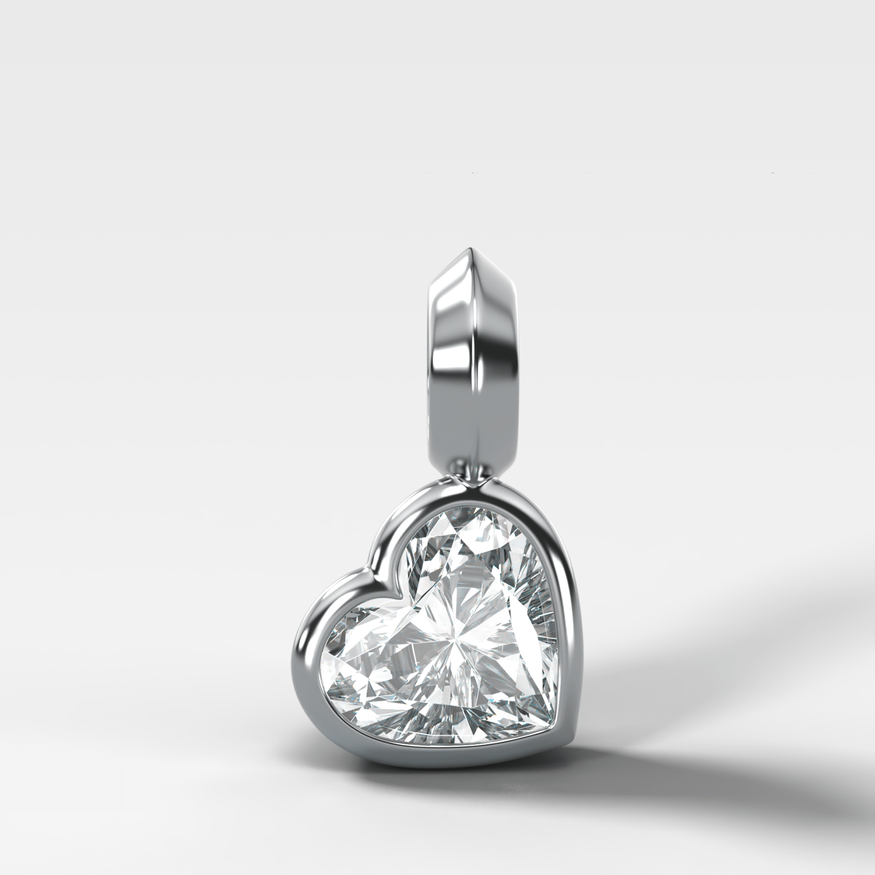 Bezel Set Heart Attachable Diamond Pendant