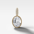Bezel Set Oval Attachable Diamond Pendant with Pavé Knife Edge Diamond Bail