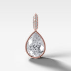 Bezel Set Pear Attachable Diamond Pendant with Pavé Knife Edge Bail