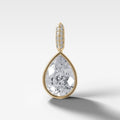 Bezel Set Pear Attachable Diamond Pendant with Pavé Knife Edge Bail