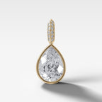 Bezel Set Pear Attachable Diamond Pendant with Pavé Knife Edge Bail