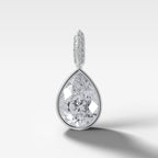 Bezel Set Pear Attachable Diamond Pendant with Pavé Knife Edge Bail