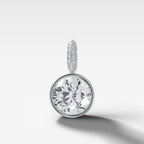 Bezel Set Round Attachable Diamond Pendant with Pavé Knife Edge Diamond Bail