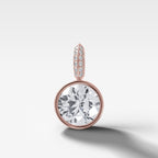 Bezel Set Round Attachable Diamond Pendant with Pavé Knife Edge Diamond Bail
