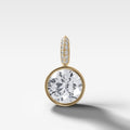 Bezel Set Round Attachable Diamond Pendant with Pavé Knife Edge Diamond Bail