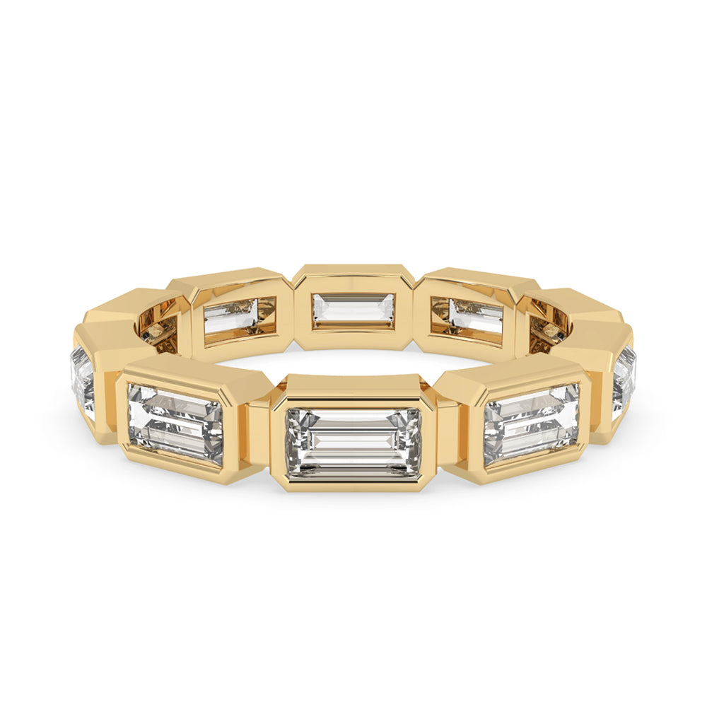 Bezel Wedding Band –  Baguette Cut Diamond Imagen principal del producto