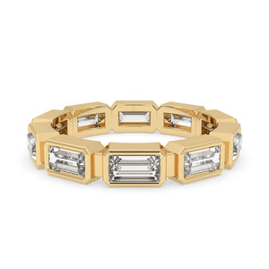 Bezel Wedding Band –  Baguette Cut Diamond