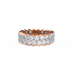 2.0 TCW Round Cut Two Row Setting Moissanite Wedding Band