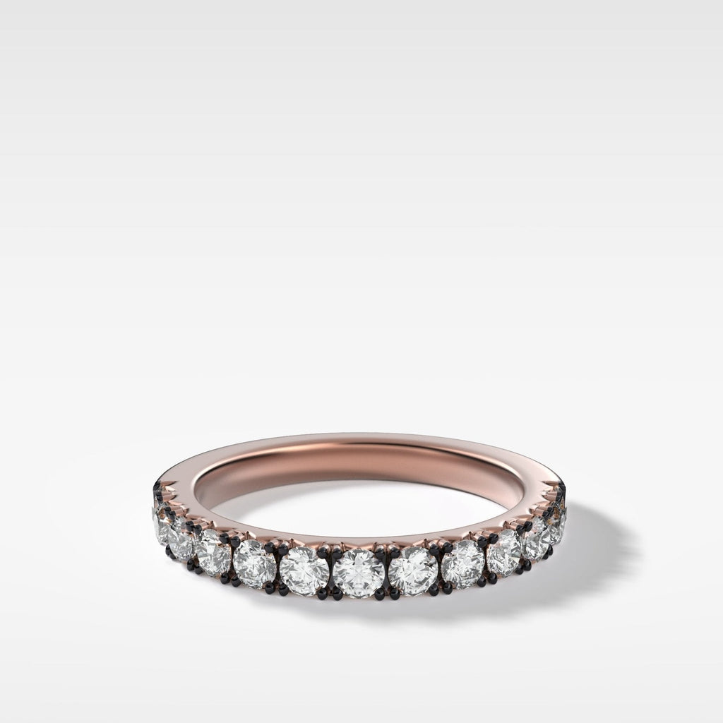 Blackened Pavé Diamond Wedding Band
